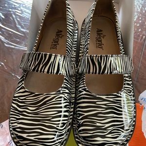 Alegria mules- zebra print